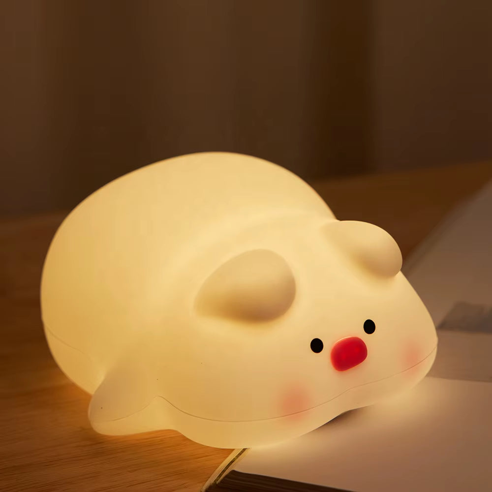 New Cute Pig Night Lamp Animal Silicone Baby Toy Piggies Room Lights Silicone Night Light Sleeping Relaxation Sleep Aid for Kids